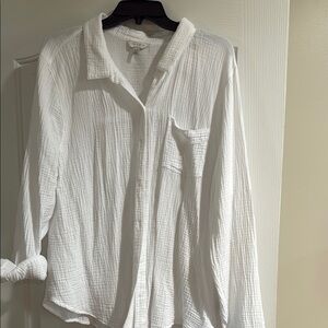 Lucky Brand White Women's Casual Button Down Shirt